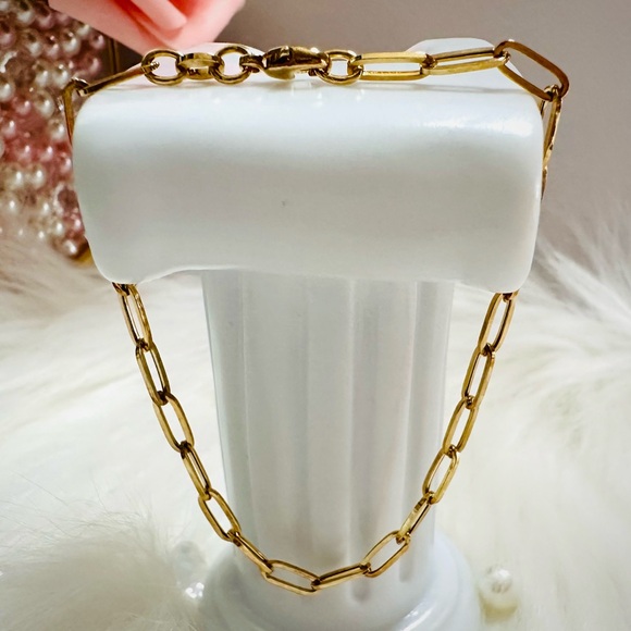 Paperclip Bracelet. 💛 Real 18(18k) Karat Solid Gold Jewelry - Picture 4 of 9